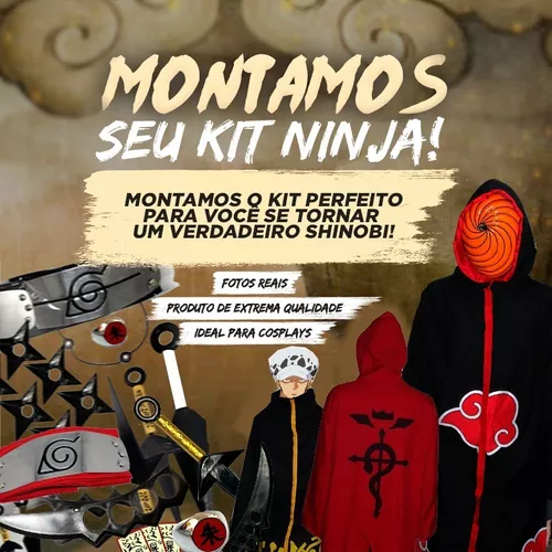 Mega Kit Naruto C/ Manto Akatsuki + 20 Itens Cosplay Geek