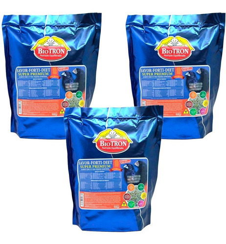 Kit 3 Biotron Savor Forti Diet 900g Farinhada Molhar Flocada