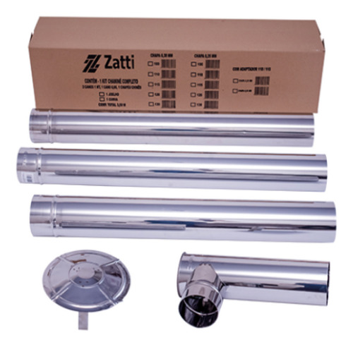 Kit Chaminé 115mm Inox 0,43mm Cd28 Lenha Inox