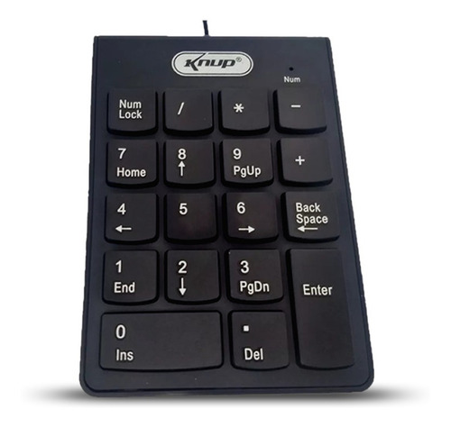 Mini Teclado Numérico Usb Com Fio 18 Teclas Knup Kp-2003a Cor De Teclado Preto Idioma Português Brasil