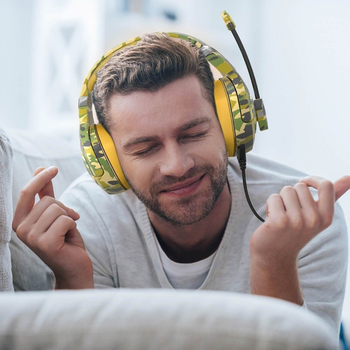 Auriculares Gamer K1 Pro Led Onikuma PC Xbox Tablet Celular Color Amarillo
