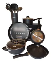 Comprar Batería Hudson Teflón Ollas Juego Cocina Pizzera Utensilios 