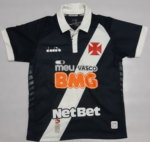 Camisa Vasco Da Gama Preta 2019 Diadora #38 Marrony De Jogo