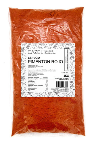 Pimenton Rojo Molido En Polvo  Extra Natural Oaxaca 1kg