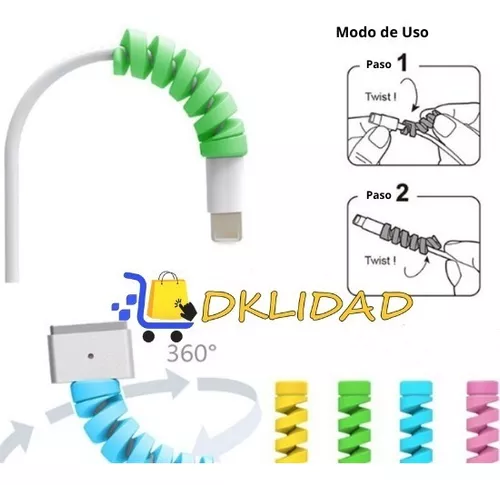 Protector de Cable en espiral de silicona para iphone, protector