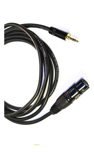 Imagen 2 de 2 de Cable Auxiliar Mini Plug 3.5 A Xlr Hembra 5 Metros.