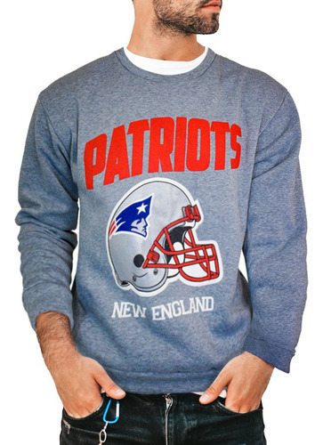 Sudadera Nfl Para Caballero De Los Patriots, Color Gris 