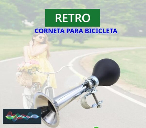 Corneta Para Bicicleta Claxon De Aire Sonido Retro Ciclismo Cromado