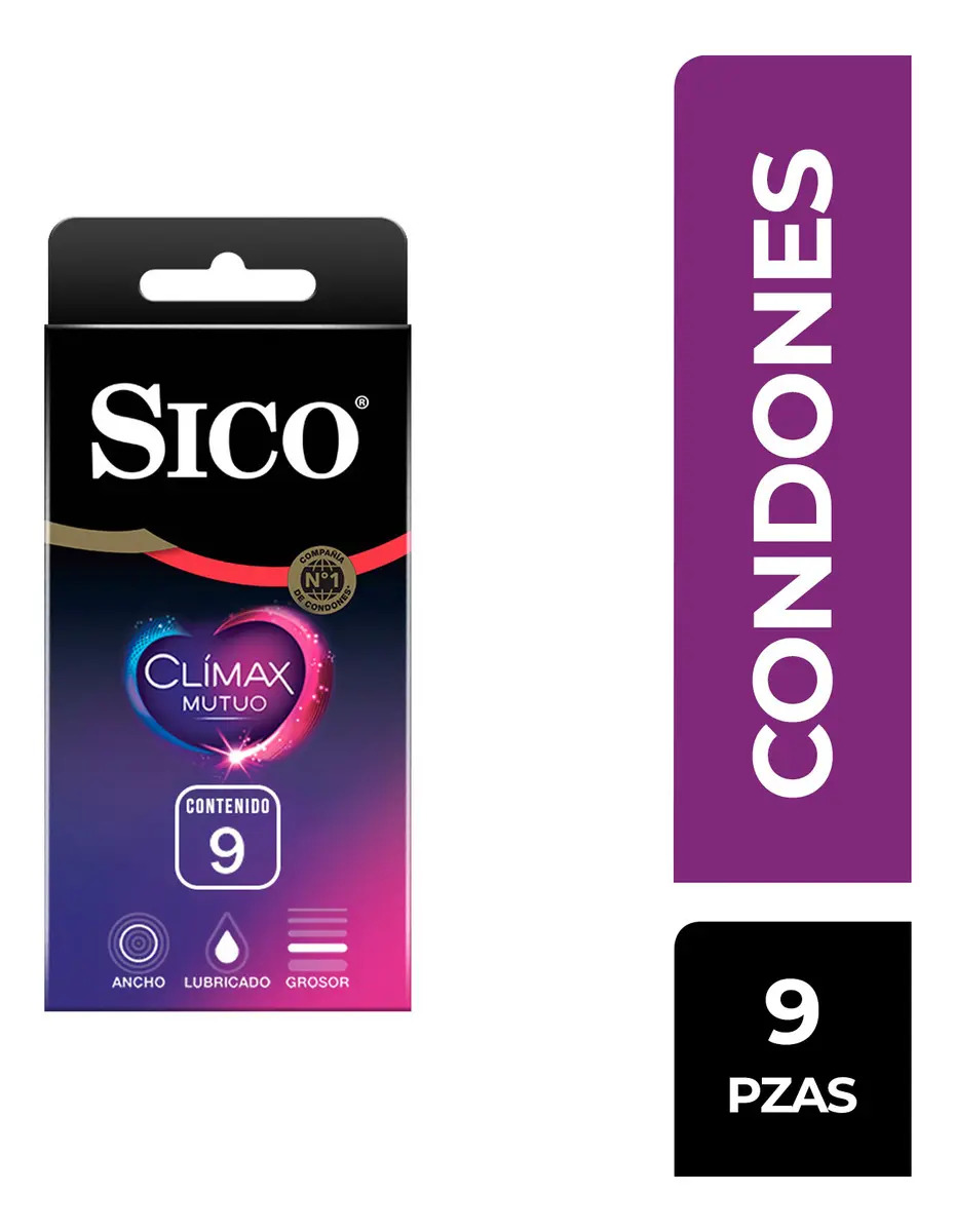Imagen de Sico® Clímax Mutuo, Condones Retardantes, caja de 9 pzas