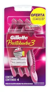 Aparelho Gillette Prestobarba 3 Feminino 4 Unidades