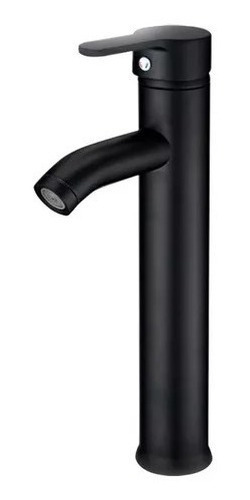 Canilla Griferia Lavatorio Monocomando Alta Tubo Recto Negra Acabado Mate Color Negro