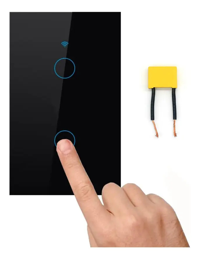 Interruptor Inteligente Wifi 2.4 Ghz Apagador Sin Neutro Tuya Smart Contacto Luz 2 Vías Mpow, Negro