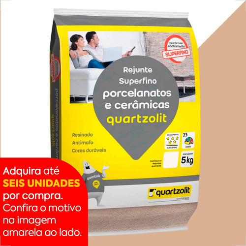 Rejunte Porcelanato Quartzolit 5kg Super Fino Cortiça