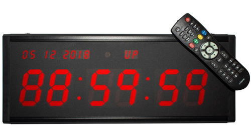 Imagen 1 de 8 de Reloj Digital De Pared Led Control Remoto Cronómetro 46 X 22