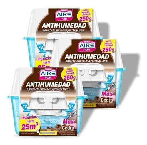 Antihumedad Protege Lanas Aroma Cedro Aire Pur Max Pack 3un