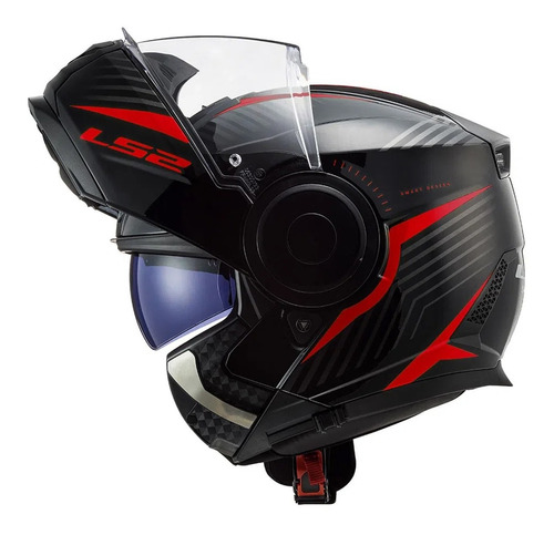 Capacete Articulado Ls2 Ff902 Scope Skid Preto Vermelho