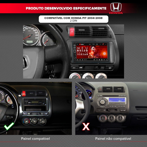 Central Multimidia Mp5 Slim Honda Fit 2004 2005 2006 2007