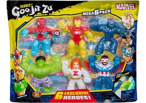 Heroes De Goo Jit Zu Mega 6 Pack Exclusivos Marvel Bandai 