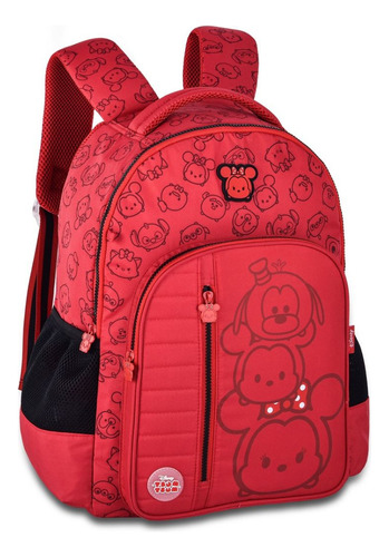 Mochila De Costas 17,5 Mickey Mouse Tsum Tsum Disney - Clio Cor Vermelho
