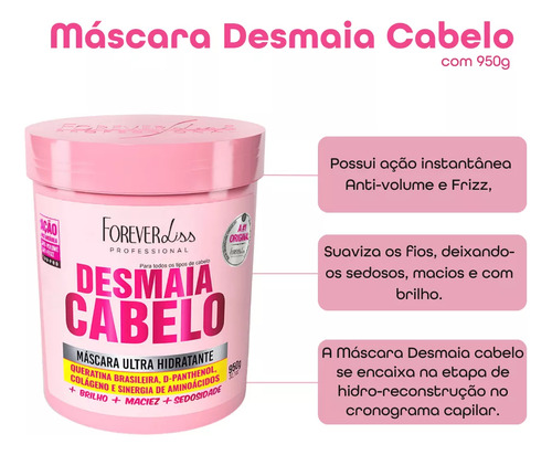 Forever Liss Desmaia Cabelo Ultra Hidratante 950g