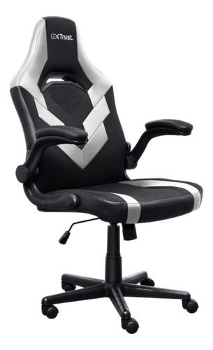 Silla Gamer Trust Gxt703w Reposabrazos Abatibles Blanco/negro Cuero Sintético