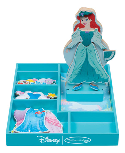 Melissa Y Doug Disney Ariel Dress-up Magnetic Wooden Doll Fi