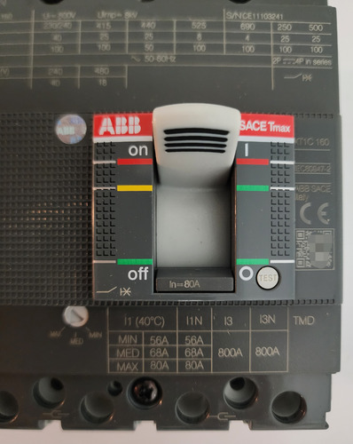 Interruptor Automatico Moldeado 4p 80a Xt1c 160 1sda067405r1