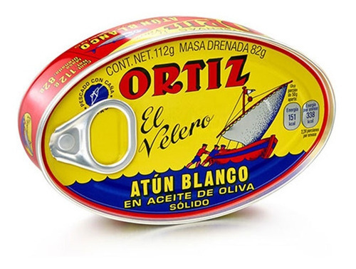 Atún Blanco Aceite De Oliva Conservas Ortiz Velero Lata 112g
