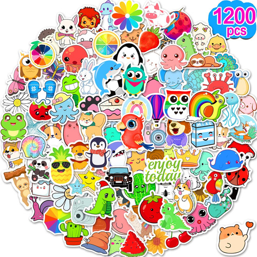 Apakkai 1200 Pcs Stickers For Kids, Cute Water Bottle Gqwfp