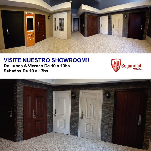 Imagen 8 de 9 de Puerta Seguridad Multianclaje Lisa Color Negro 2050x960x70
