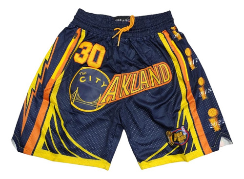 Short Nba Golden State Curry Azul Oscuro 