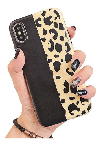 Funda Leopardo Flexible Ligera Suave Ergonómica Para iPhone