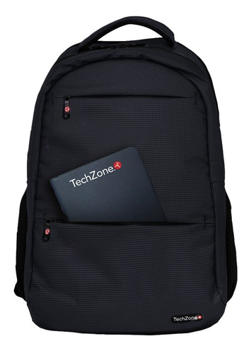 Mochila De Poliester Techzone Warrior Laptop 15.6puLG Ne /vc Color Negro