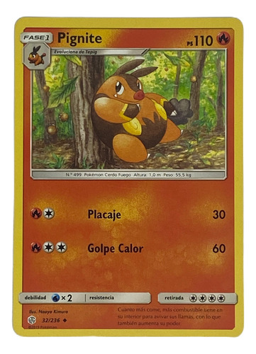 Pignite Carta Pokémon Original Tcg Español 32/236