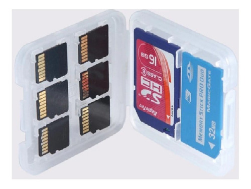 Estuche Tarjetas Memoria 8 Ranuras Micro Sd, Sd Sdhc, Tf, Ms