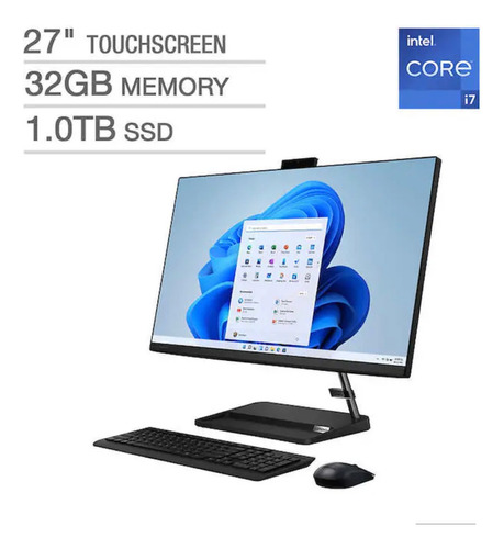 Computadora Lenovo All In One Core I7 32gb 1tb Ssd Touch 27 