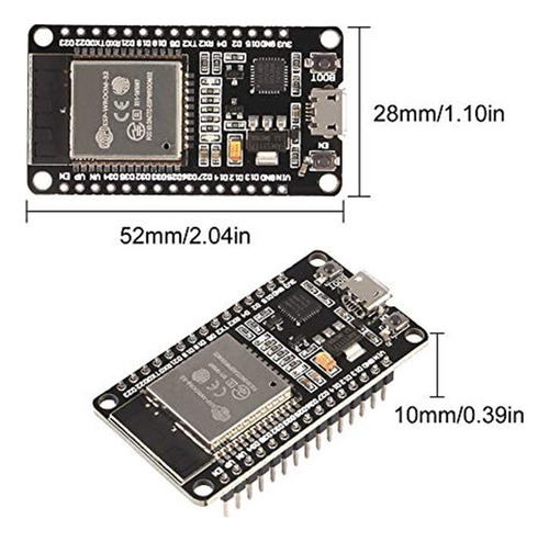 Placa De Desarrollo Wifi Dorhea 4pcs Esp32 Esp-32s Sin