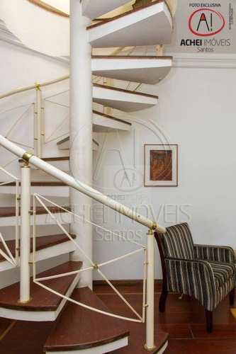 Imagem 9 de 30 de Cobertura Duplex Extraordinária À Venda Com 4 Suítes, 5 Salas, Piscina E Incrível Área Gourmet, 390 M² Por R$ 2.700.000 - Ponta Da Praia - Santos/sp - Co0095