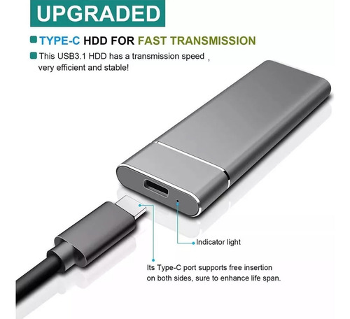 Domoko 2tb Ssd Disco Duro Externo, Estado Sólido Externo Unidad Externa Portátil De Alta Velocidad De Estado Sólido Móvil Para Pc Portátil Almacenamiento Y Transferencia De Datos