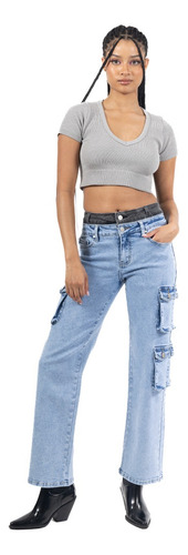 Playera Crop Top Para Mujer Quarry Tejido Seamless
