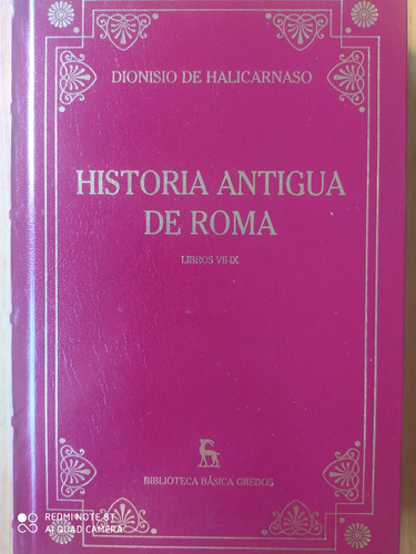 Historia Antigua De Roma Libros Vii-ix / Dioniso Halicarnaso