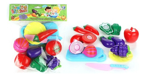 Set Frutas Verduras Con Velcro Juego Cocina Didactico 13 Pzs