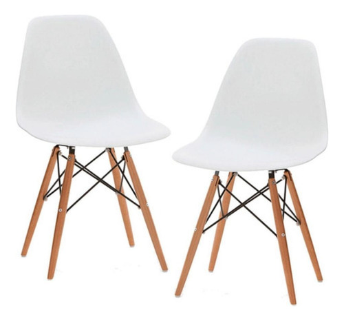 Set X2 Silla Comedor Eames Living Diseño Moderno Madera