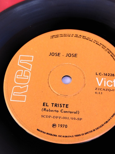 Vinil Jose-jose El Triste / Lado B Dos Compacto De 1970