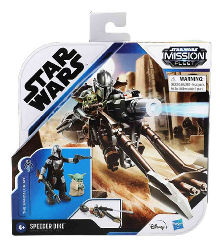 Din Djarin Deslizador Grogu Figura Star Wars Speeder Bebe