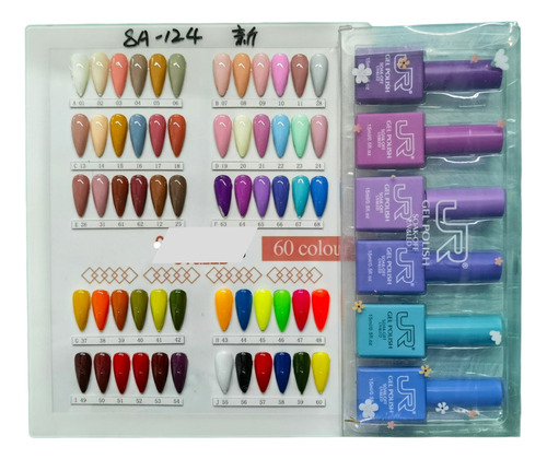 10 Gamas Jr 6pc 15ml Gel Semipermanente 3 Pasos Uñas 8a-124