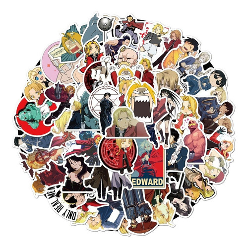 Set  50  Pegotines Stickers Full Metal Alchemist Anime Manga