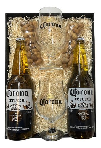 Kit Cerveza Corona 710ml X2 + Copas + Maní - Pérez Tienda -