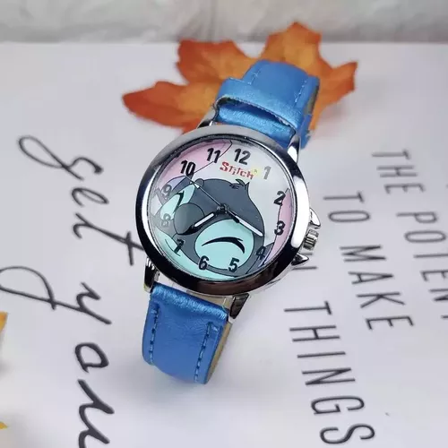 Disney Lilo and Stitch LAS4038 - Reloj con impresión de personajes, azul,  Correa