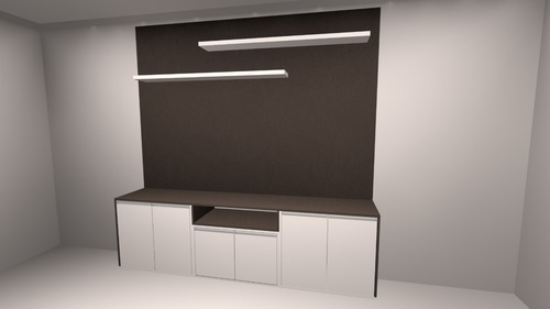 Imagen 3 de 5 de Rack Panel Tv Melamina Premium Minimalista